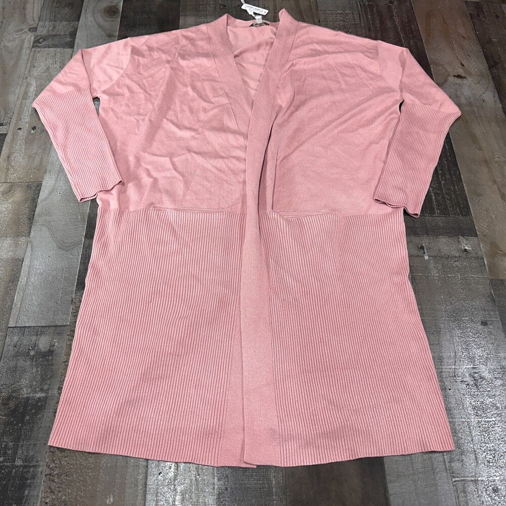 Vila Milano Cotton Lush Sweater Cardigan Size Large - Misty Rose